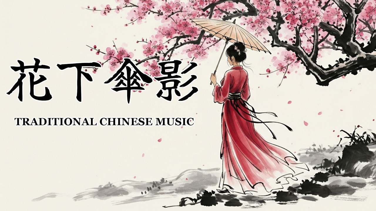 中國傳統風格音樂/花下傘影/One Hour of Traditional Chinese Zen Instrumentals /Guzheng & Bamboo Flute