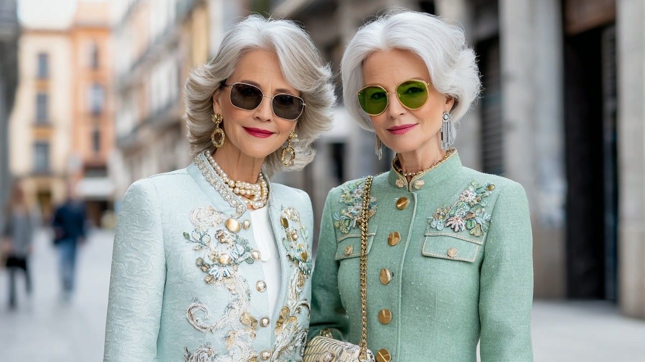 Milan Street Style 2026 | Sage Green & Powder Blue Elegant Looks for Women 40+