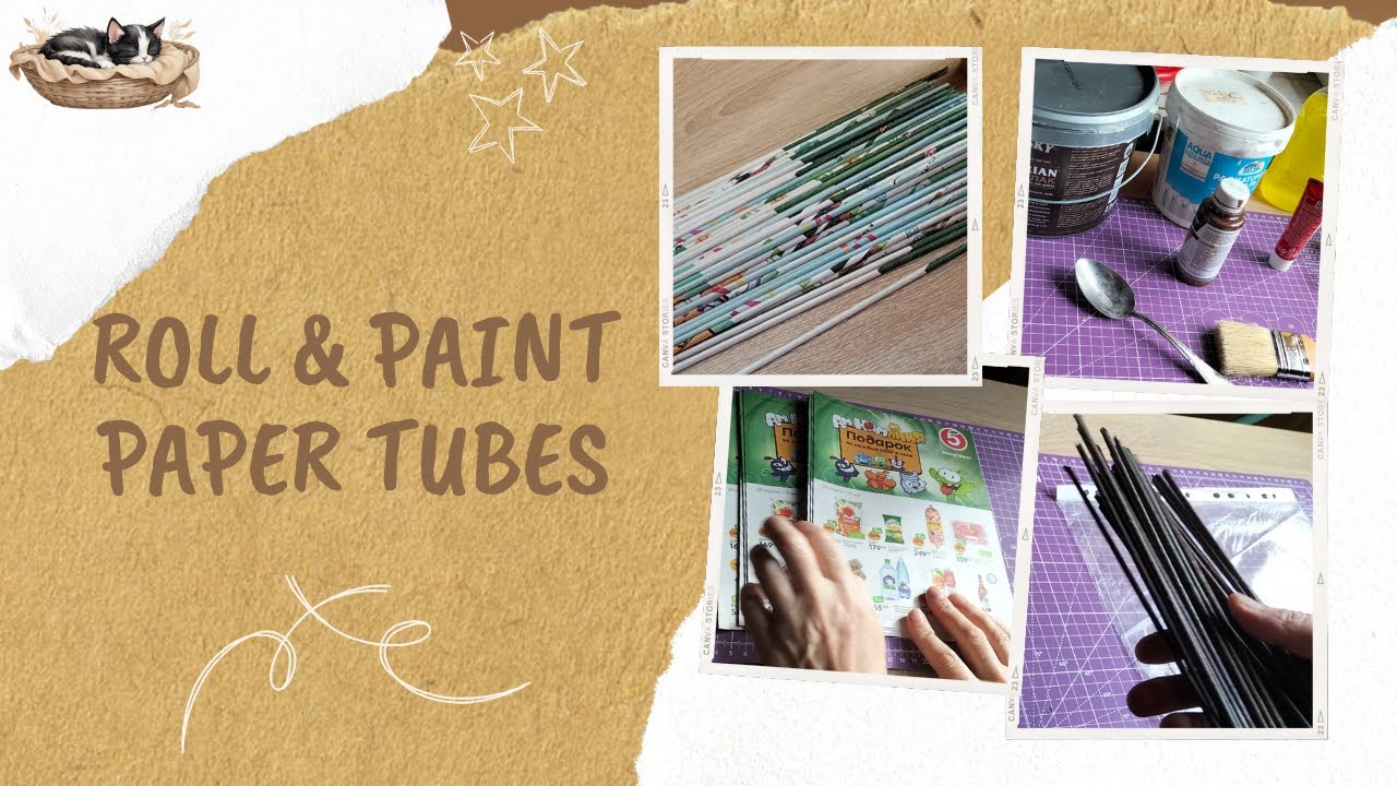 DIY Newspaper Tubes for Basket Weaving – Rolling and Painting Tutorial