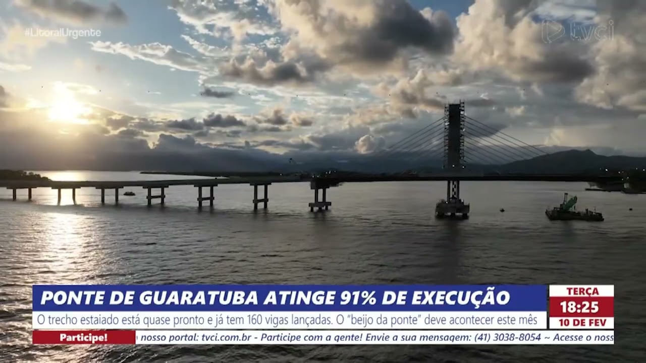 PONTE DE GUARATUBA ATINGE 91% DE EXECUÇÃO