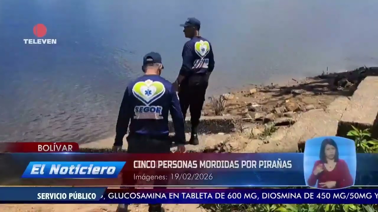 Cinco personas mordidas por pirañas en Bolívar – El Noticiero emisión meridiana 19/02/26