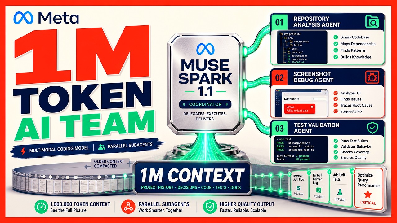 🧠🛠️ META'S AI RUNS MILLION-TOKEN PROJECTS! Muse Spark 1.1 ⚡ Commands Parallel Agents! 💻🚀