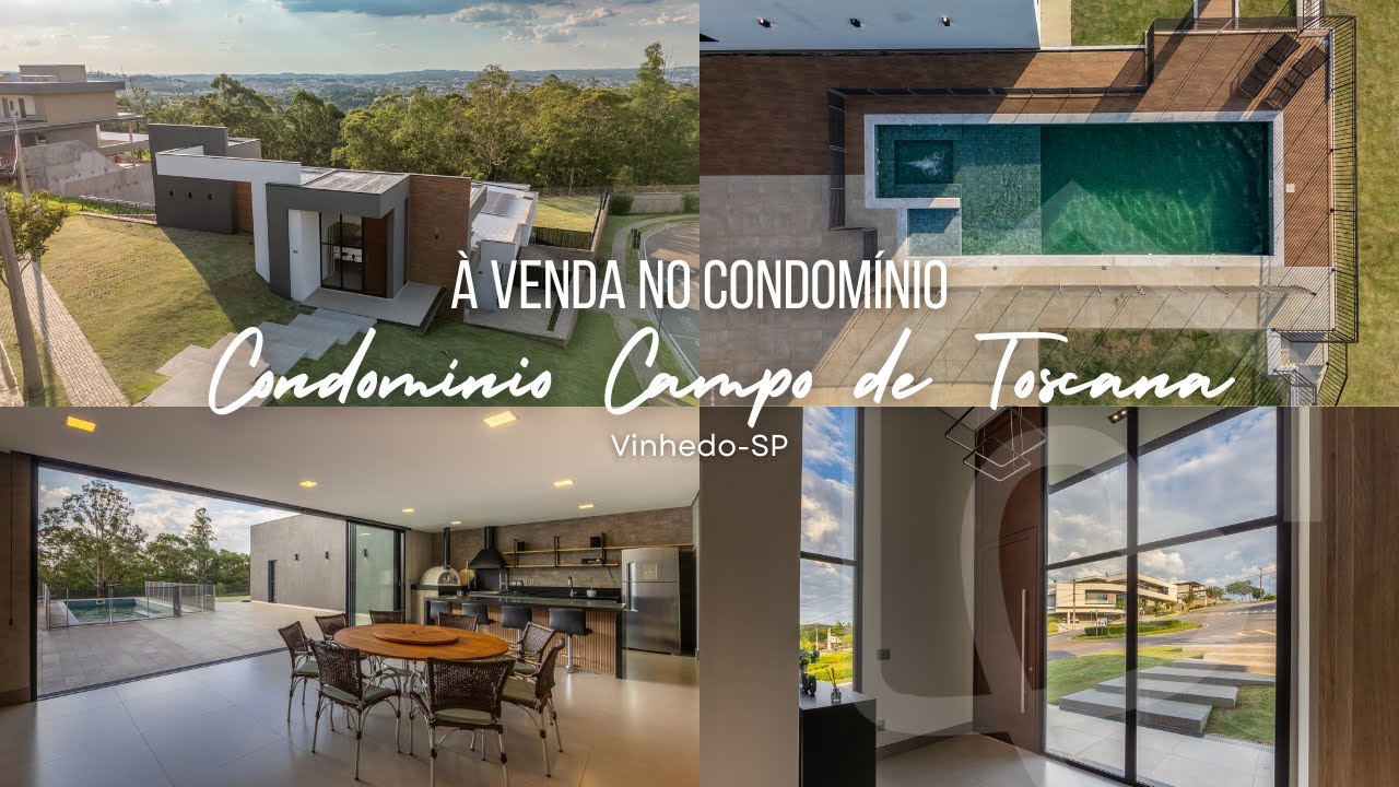 Casa a venda com 5 quartos e terreno duplo (1.600m2) no Condomínio Campo de Toscana - Vinhedo - SP