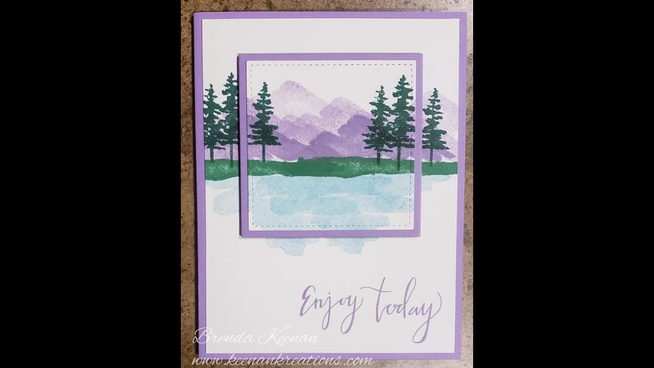 Easy card layering using square framelits and Waterfront set from Stampin' Up!