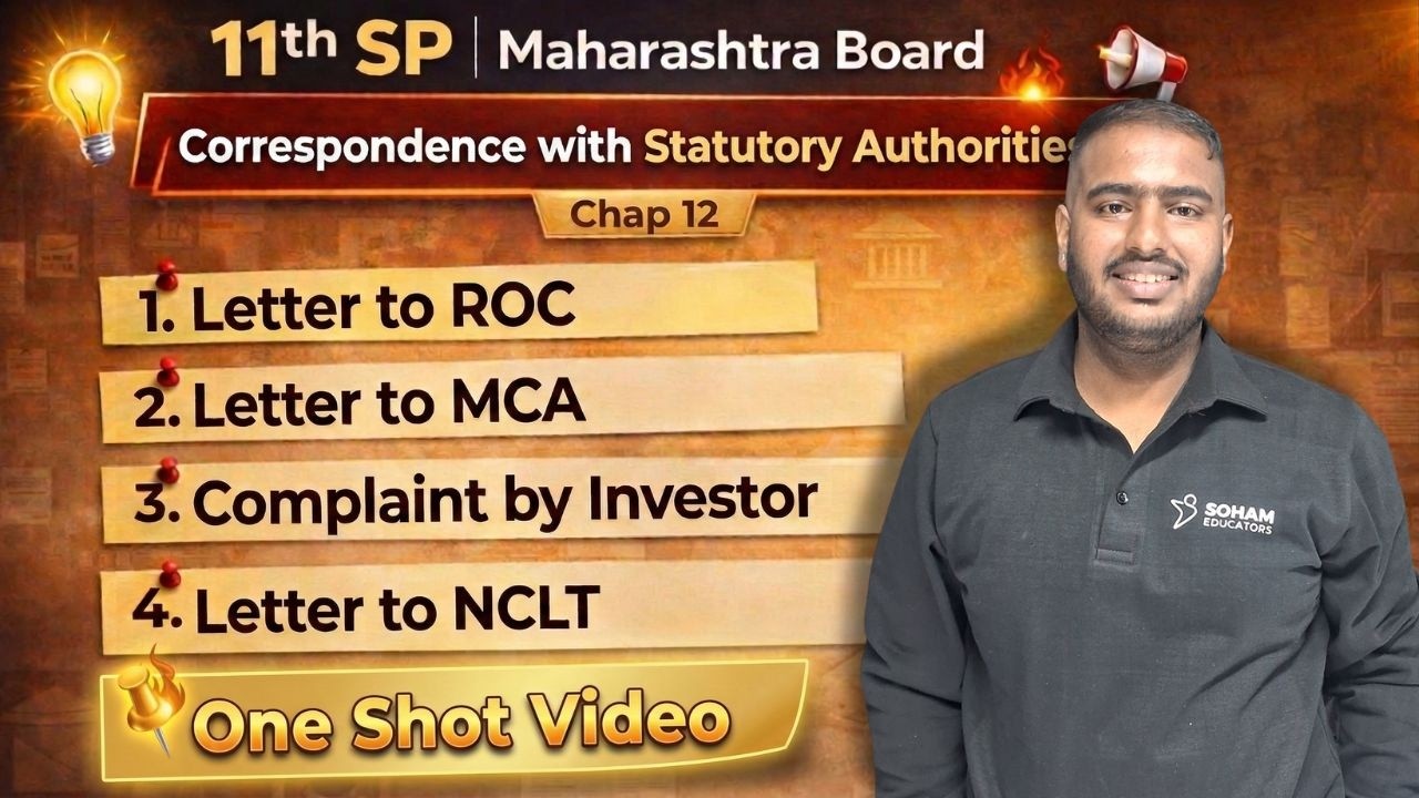 Correspondence with Statutory Authorities | Letter to ROC, MCA, NCLT | 11th SP Chap 12 | Riyaz Sir