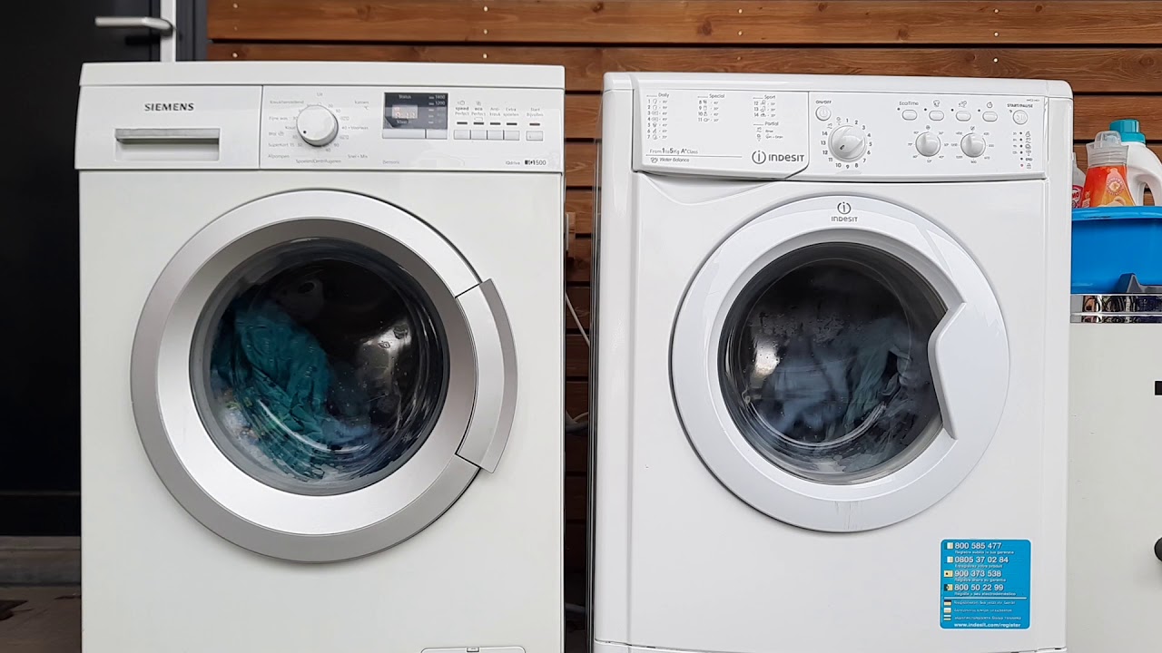 Wash race #4! Indesit IWC51451 vs Siemens WM14Q363NL 15 minutes program