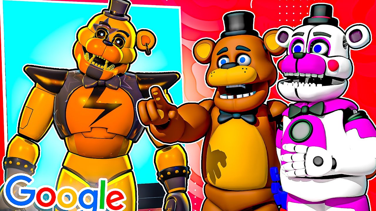 Google GLAMROCK GOLDEN FREDDY with Freddy and Funtime Freddy