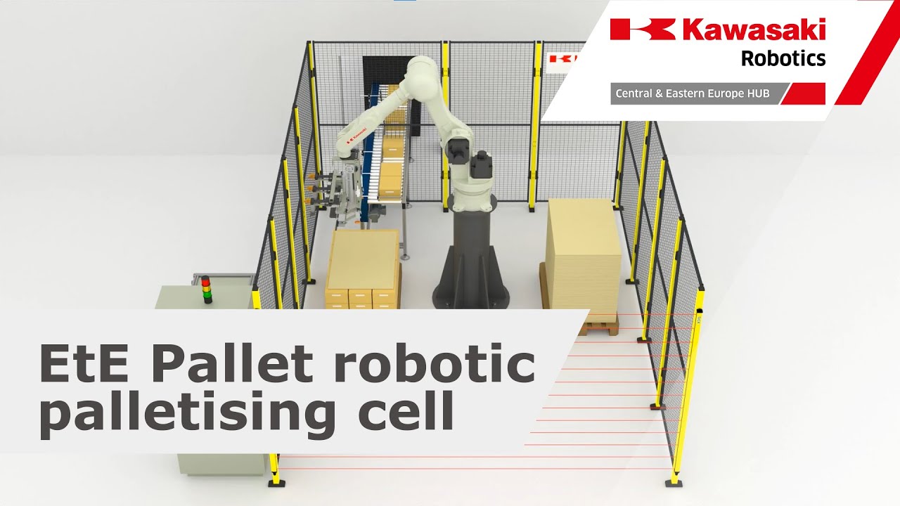 Kawasaki Robotics: EtE Pallet robotic palletising cell