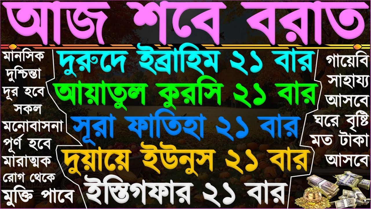 আজ শবে বরাত ⋮ আসমানী সাহায্য আসবে” সকল গোনাহ মাফ হবে” ব্যবসায় বরকত হবে” মারাত্মক থেকে মুক্তি পাবেন”