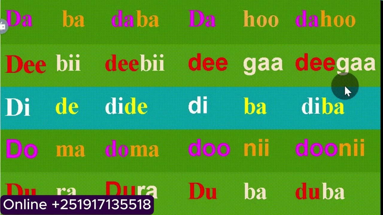 Sagaleerra jechoota ijaaru || make words from sounds