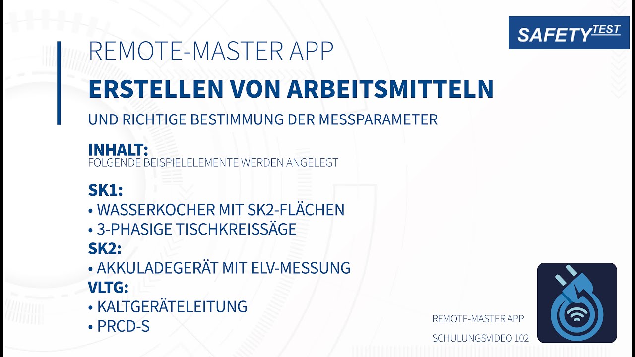 Schulungsvideo 102 - Remote-Master App - Erstellen von Arbeitsmiteln
