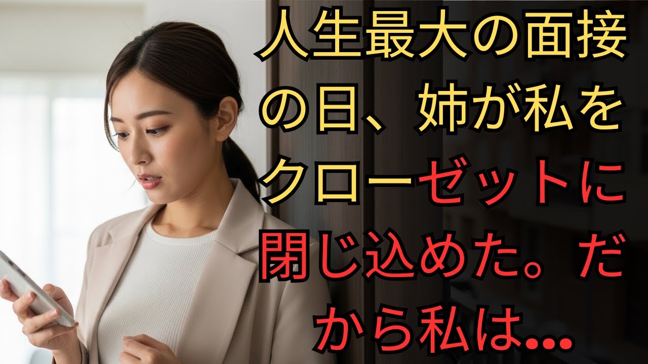 人生最大の面接の日、姉が私をクローゼットに閉じ込めた。だから私は…