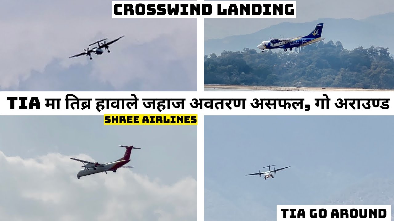 🔥✈️Kathmandu AirPort:High Wind Chaos! Aircraft Struggles to Land & Goes Around!