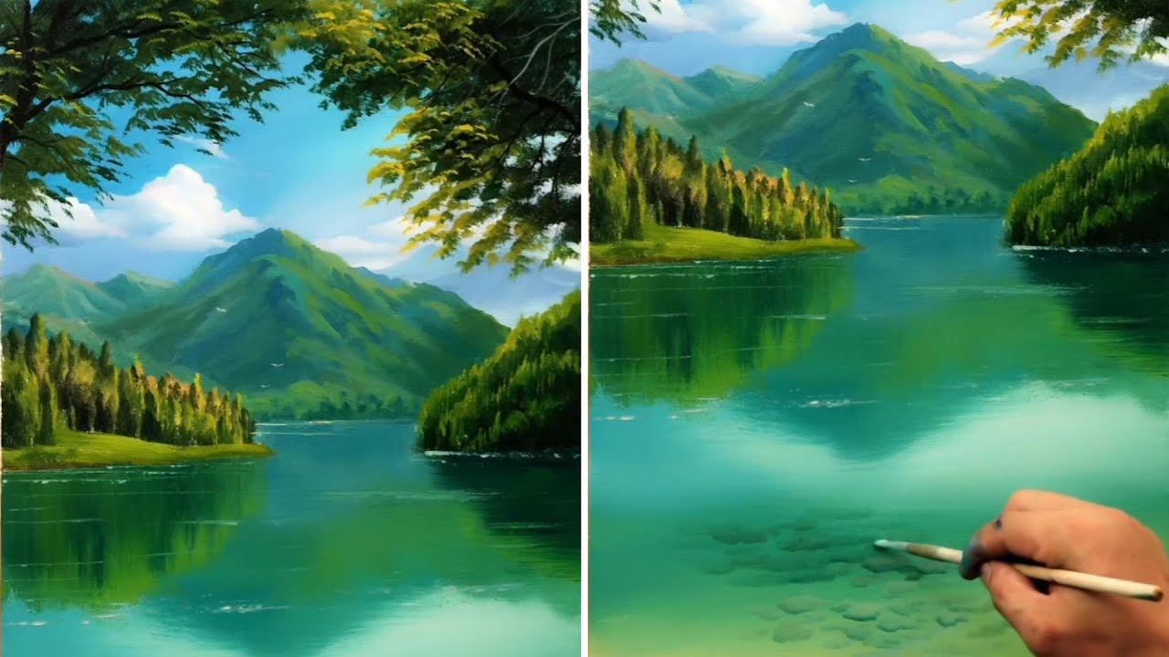 Beautiful Landscape Painting EP11 | Step By Step Painting Tutorial | How to Paint Landscape