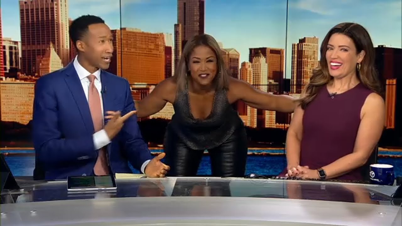 Where's Val? ABC7's Val Warner runs onto set during 6 a.m. newscast