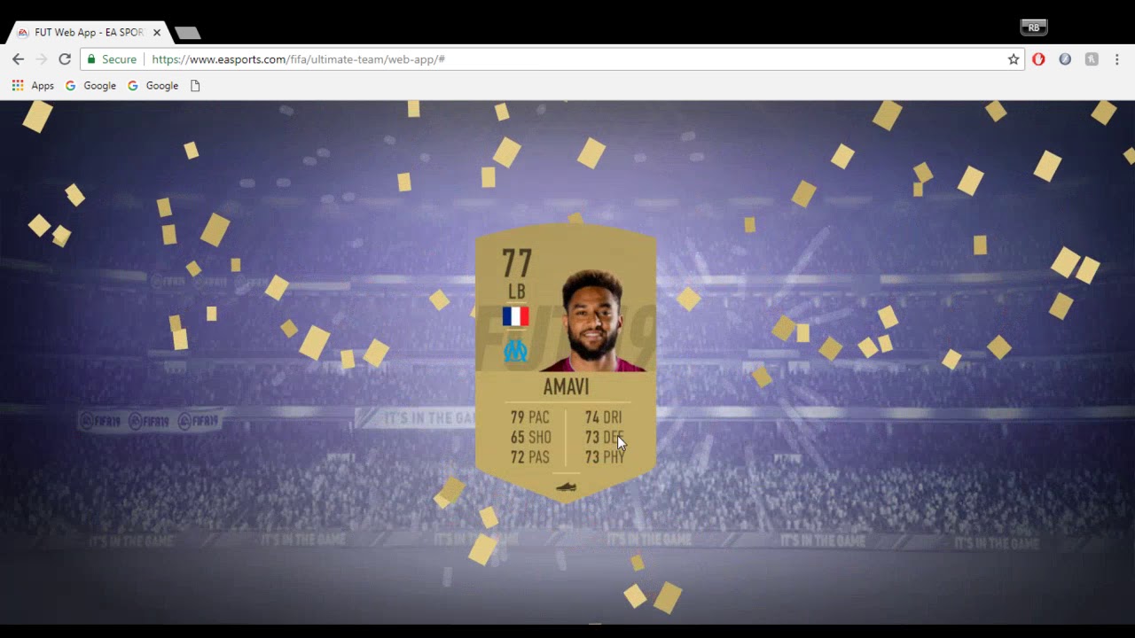 FUT 19 WEB APP! - Short Pack Opening :)