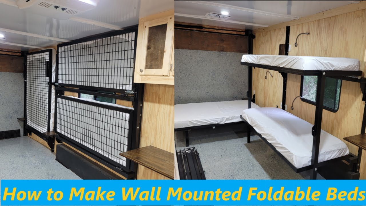 How to make wall mounted foldable beds for your cargo / camper conversion