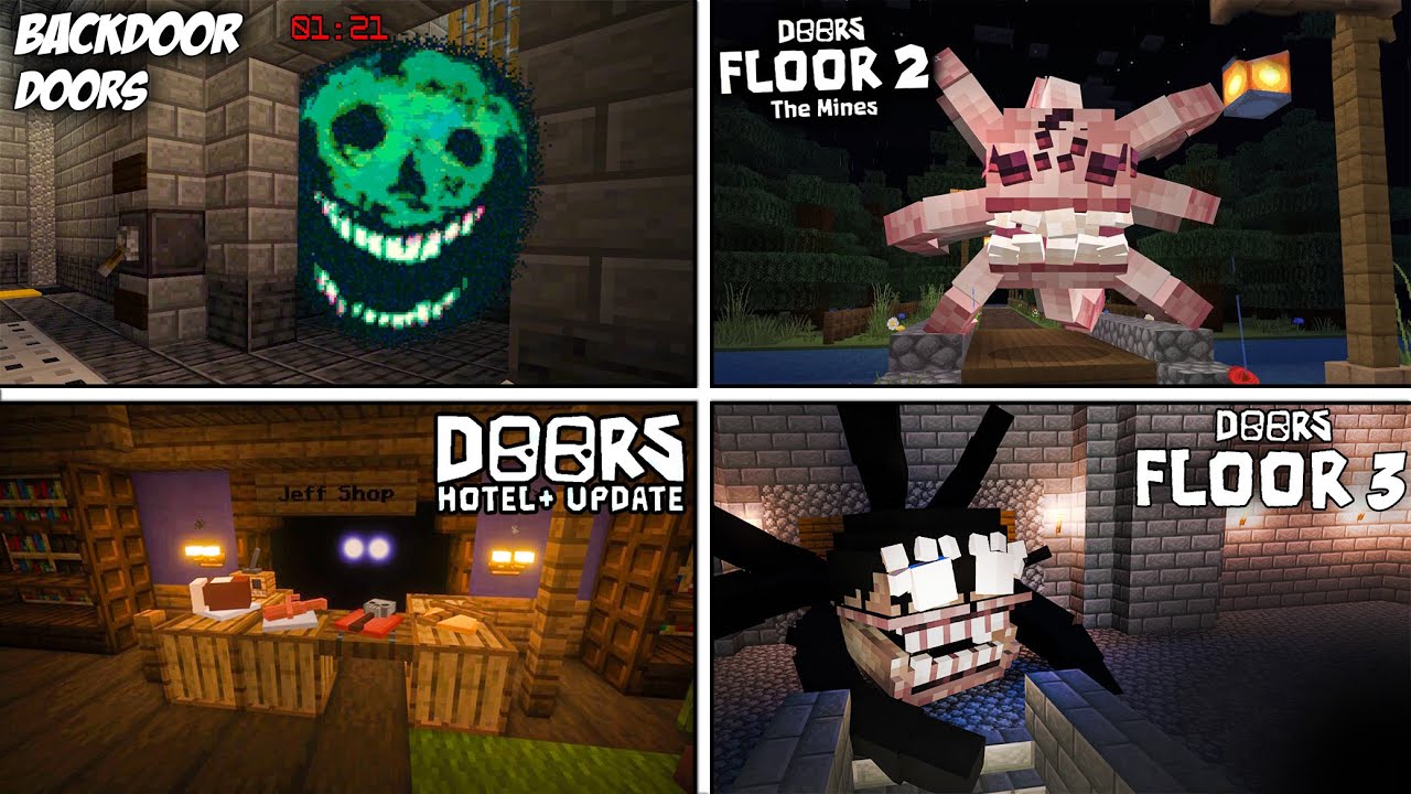 [All Floors] Doors - Backdoor - Hotel - The Mines - The Castle - Minecraft Map