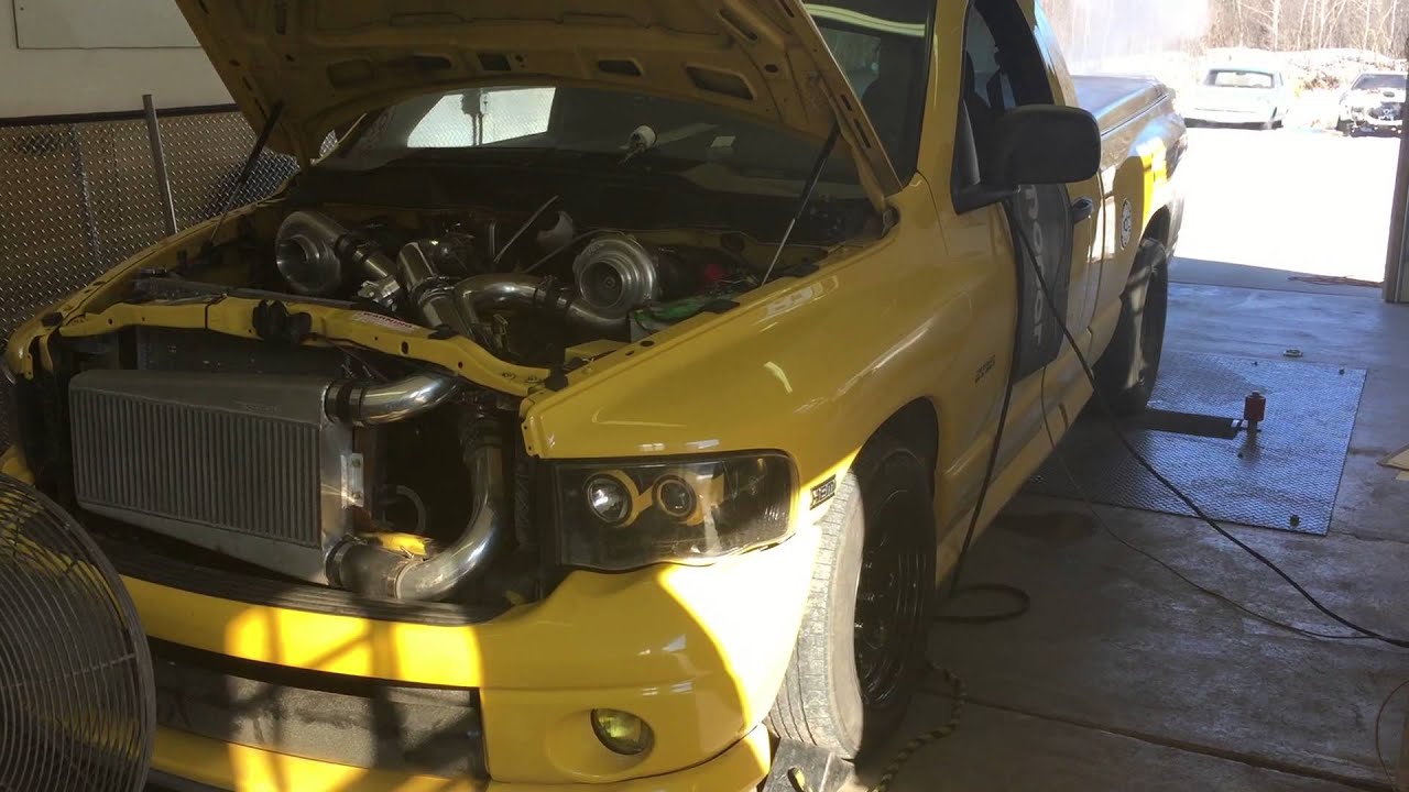 Twin 76mm turbo'd 392 stroker hemi rumble bee dyno