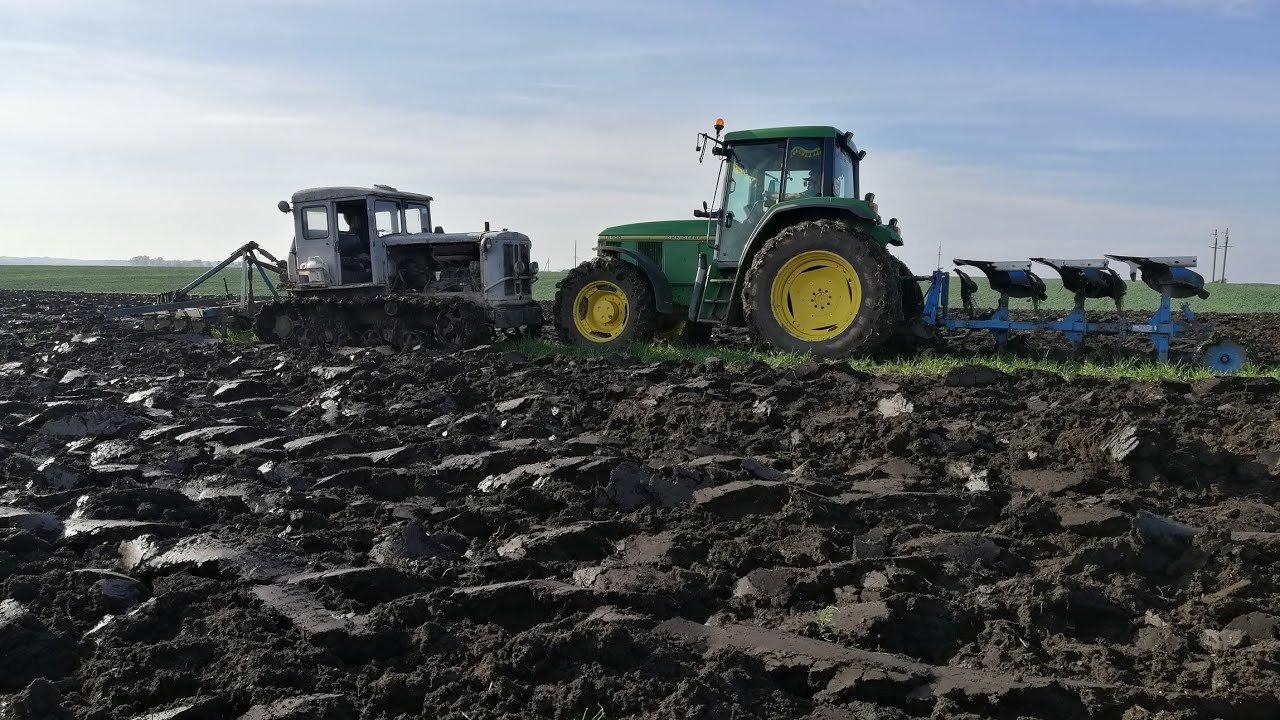 Т-74 з ПЛН 4-35 проти John Deere 6900 & Lemken Opal 90 на оранці #т74 #johndeere #lemken