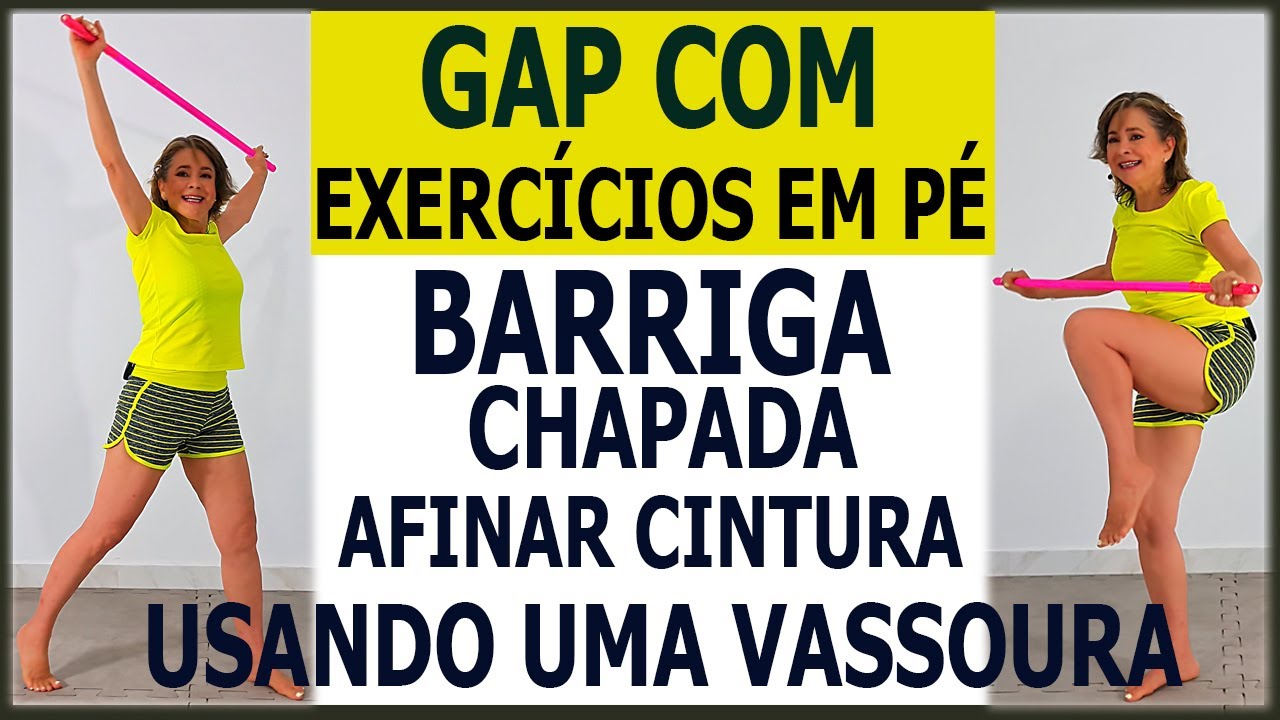 🔴 COMO PERDER BARRIGA COM EXERCÍCIOS EM PÉ E DEFINIR AS PERNAS E BUMBUM USANDO BASTÃO - Vídeo 965