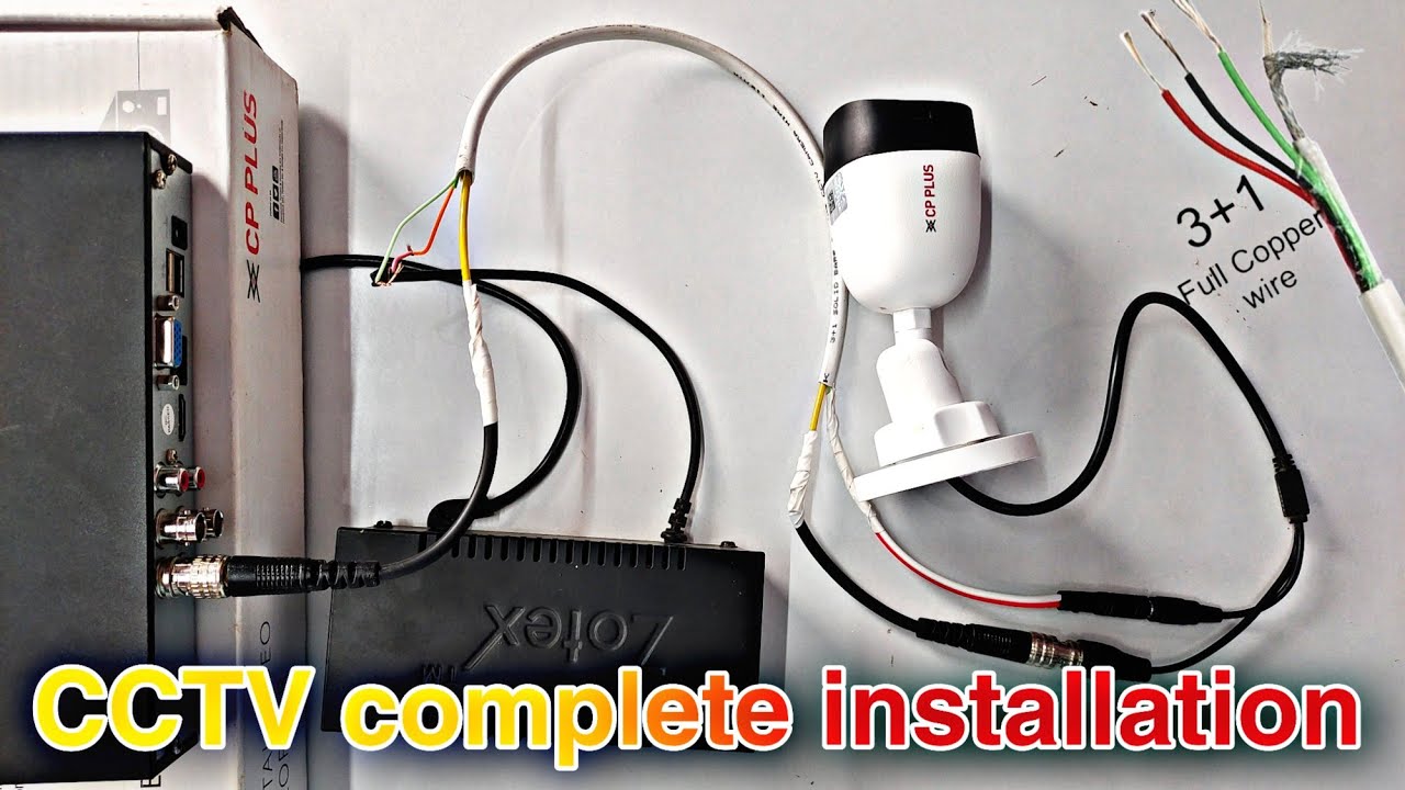 CCTV complete installation BNC DC wire DVR setup सीसीटीवी कैमरा कैसे सेट करें