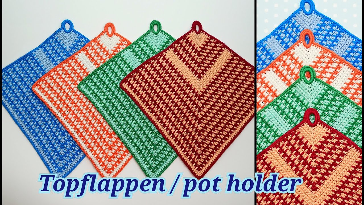 Einfachen Topflappen häkeln - crochet simple pot holder