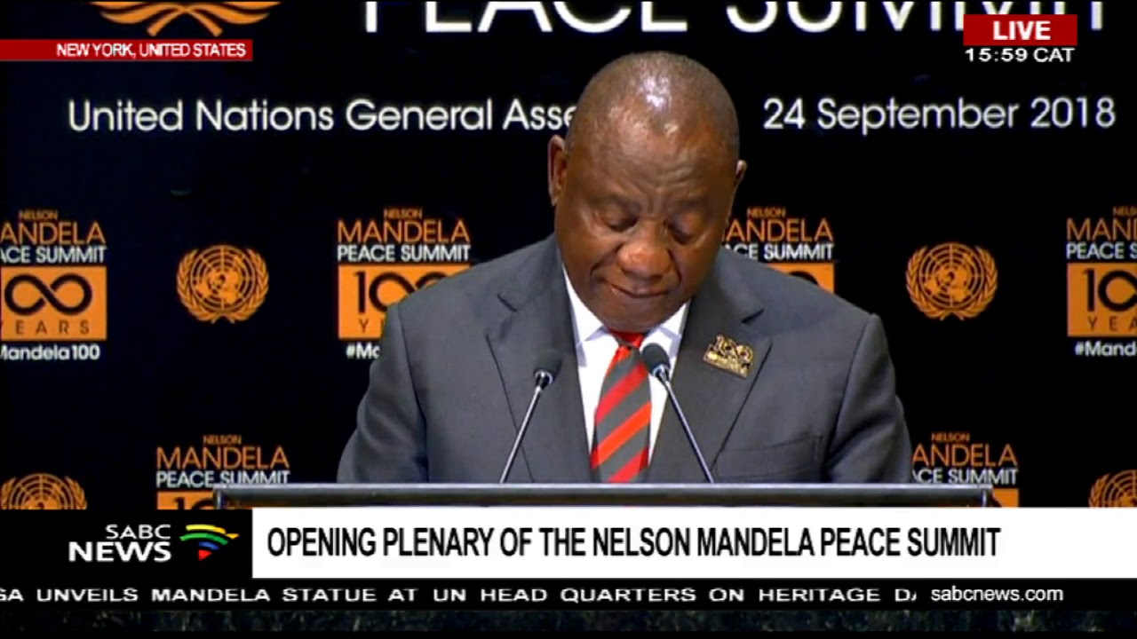 Pres Ramaphosa addresses Nelson Mandela Peace summit at UNGA