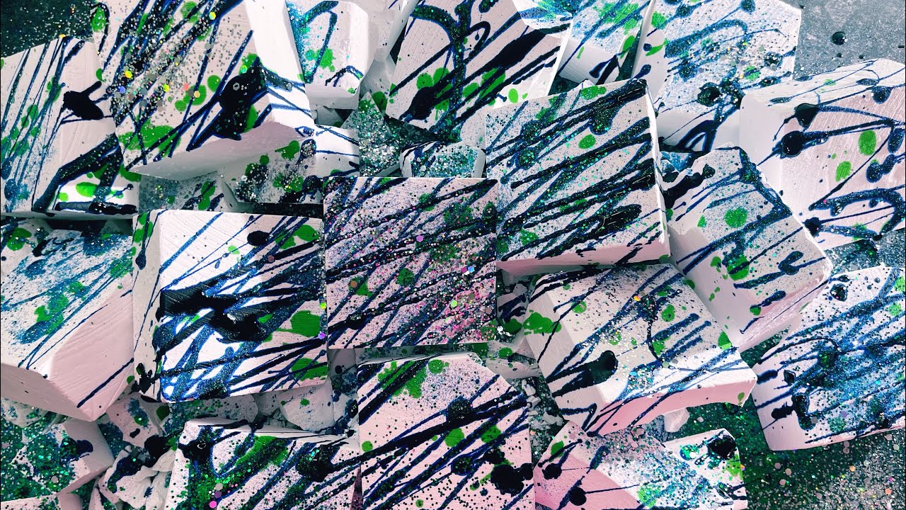 Drip Dyed Soft, Fresh Blocks 💧💙💚 Gym Chalk ASMR