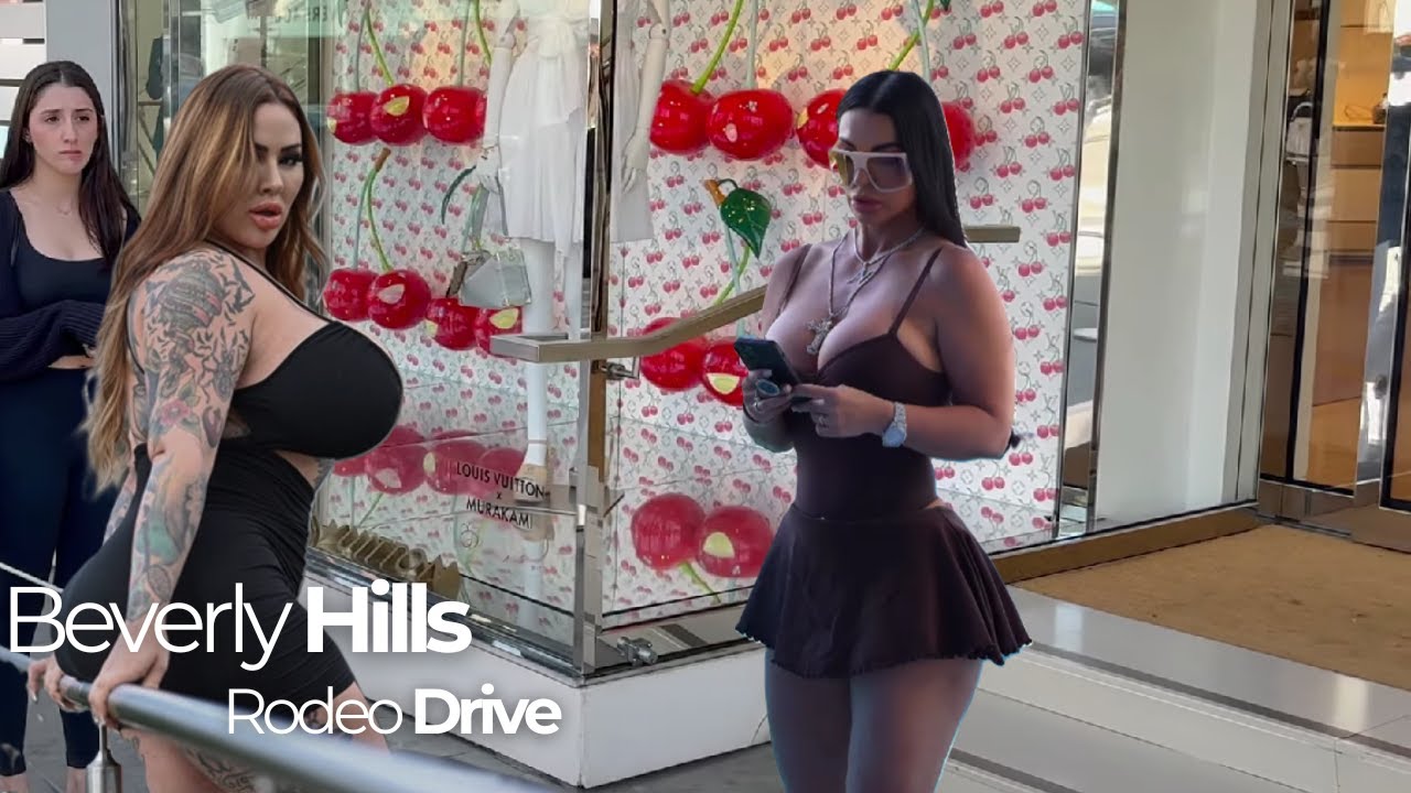 Beverly Hills Luxury Walk: Supercars, Beautiful Girls & Designer Shops!