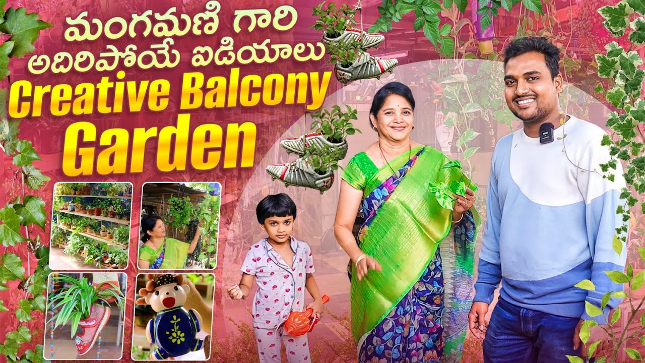 Creative Balcony Garden మంగమణి గారి అదిరిపోయే ఐడియాలు #balcony #gardening
