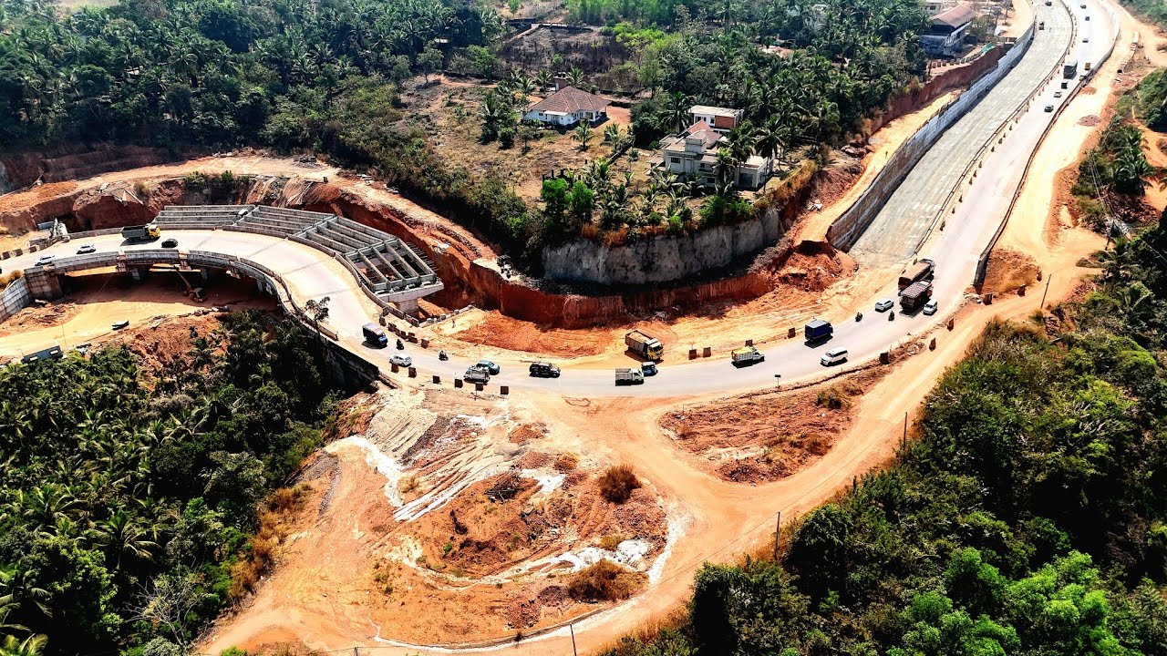 NH66 KASARAGOD /അടിപൊളി മാറ്റങ്ങളുമായി പൊയ്‌നാച്ചി ചെർക്കള ഭാഗം/ രണ്ടാം വയടക്റ്റിൽ ഗർഡർ സ്ഥാപിച്ചു 😳