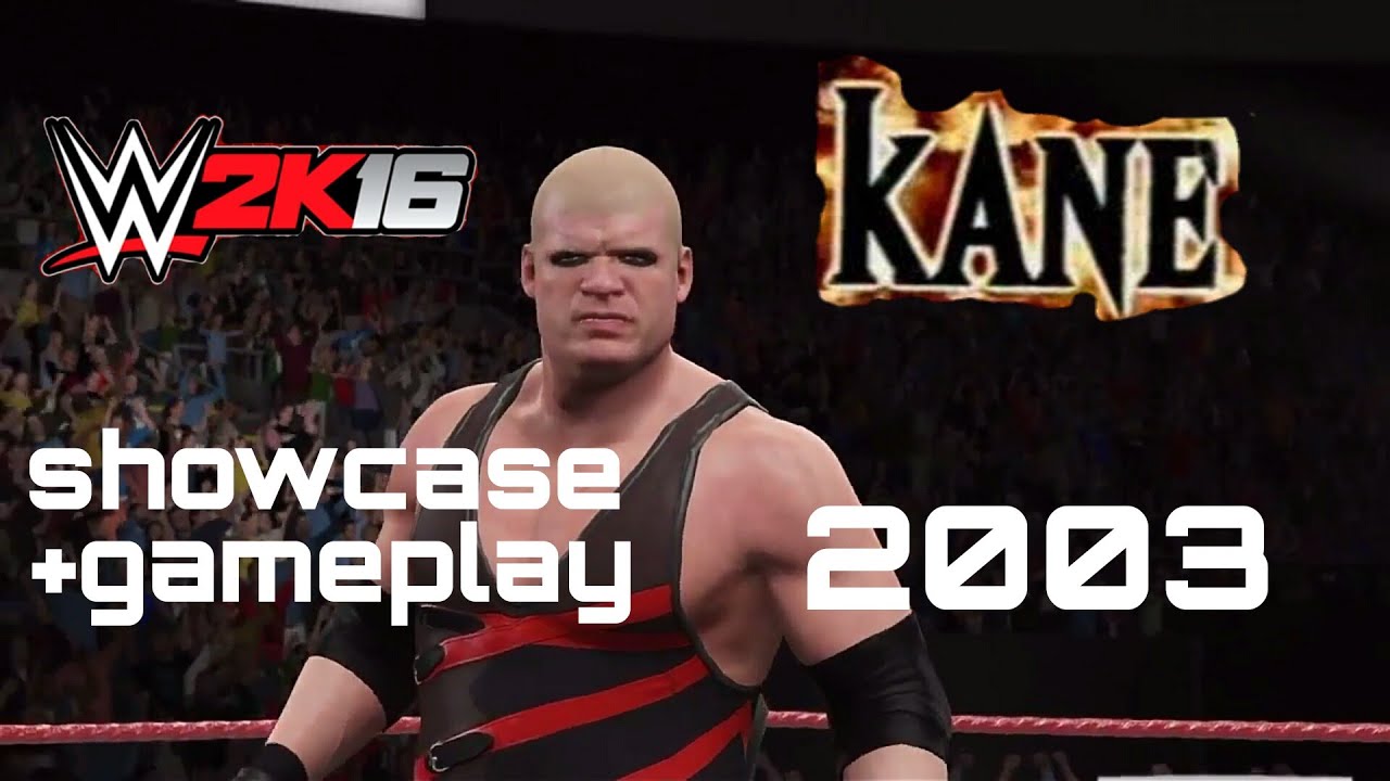 WWE 2k16 Kane 2003 unmasked bald attire-showcase + gameplay