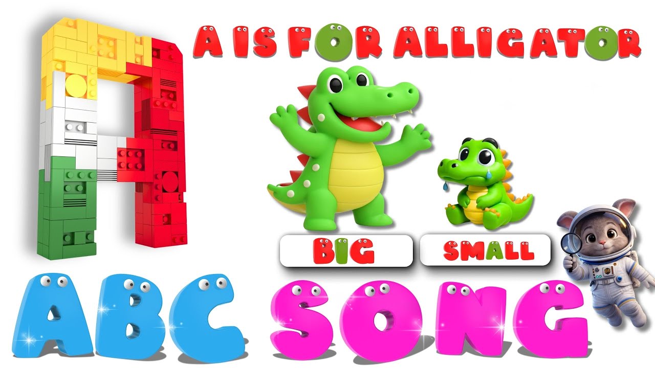 ABC Song | A Is for Alligator 🐊 | Big and Small | Alphabet Phonics for Kids