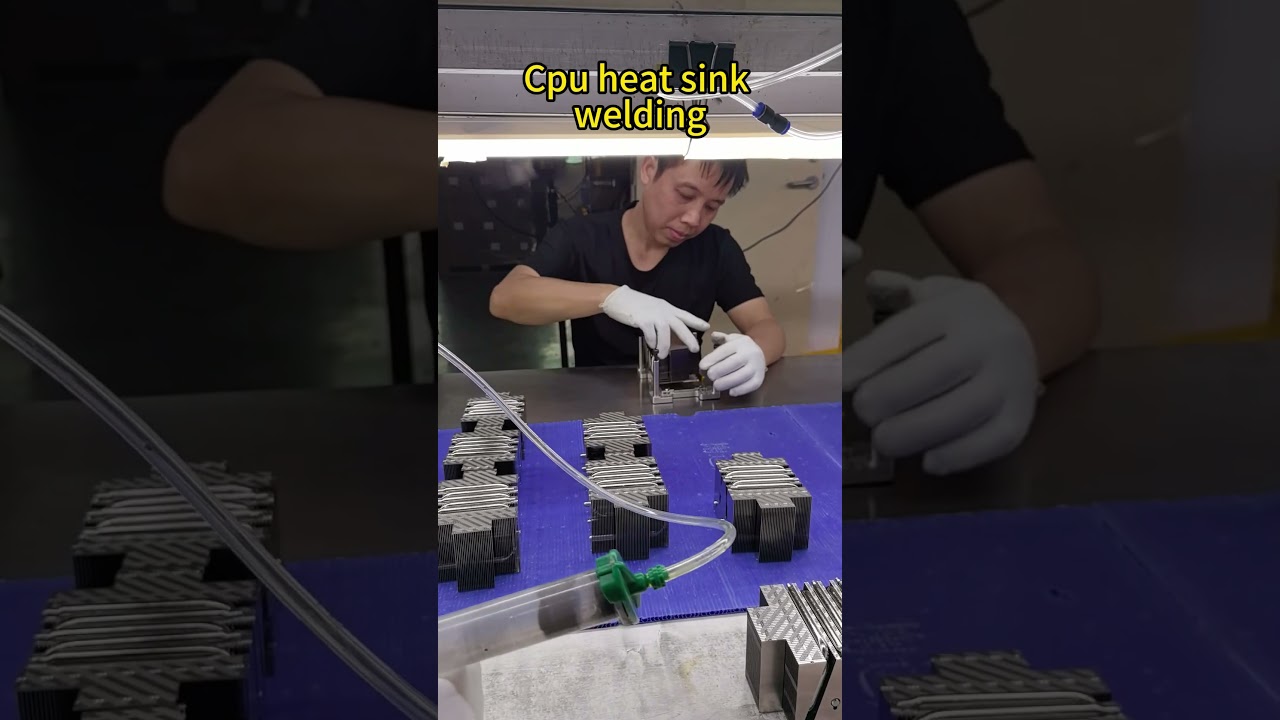 CPU cooler heat pipe heat sink welding process 
