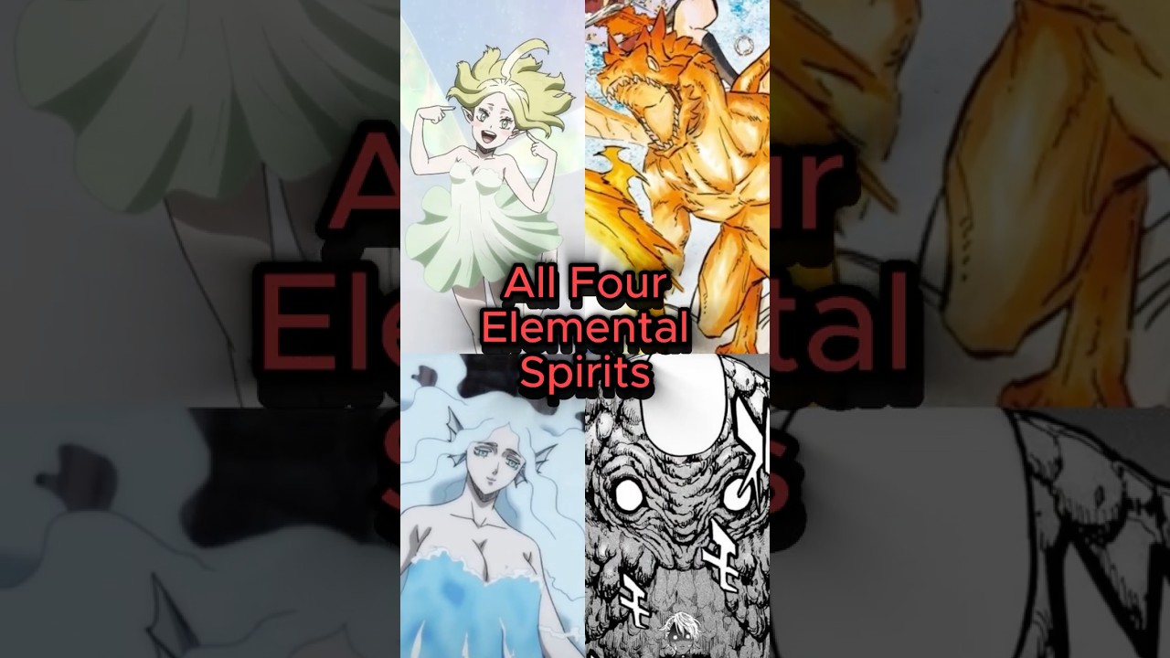What are the 4 Elemental Spirits in Black Clover #blackclover #anime #subscribe #shorts