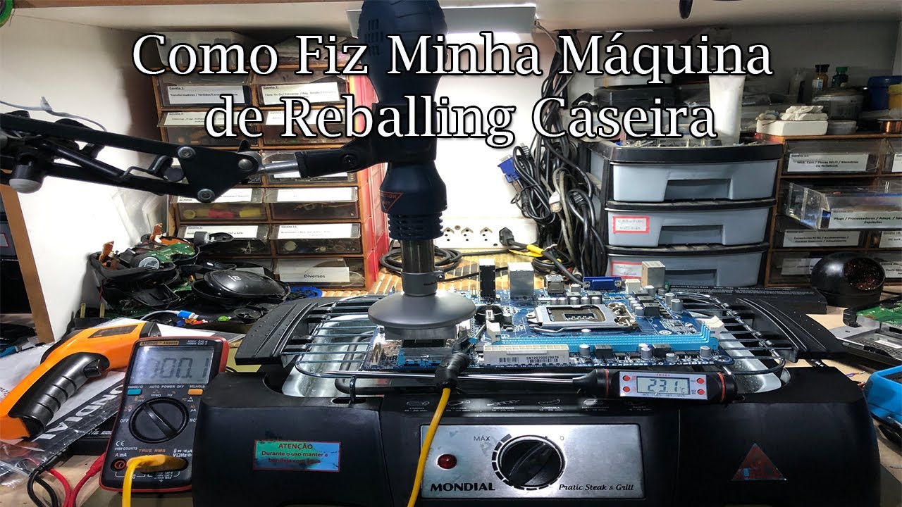 Maquina de Reballing Caseira #reball #reballing #reflow #arrumar #chipset #KSB #bga #soldafria #diy