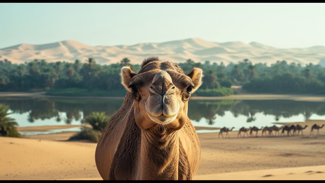 Relaxing Walk Across the Sahara Oasis – Palm Groves, Sand & Desert Calm