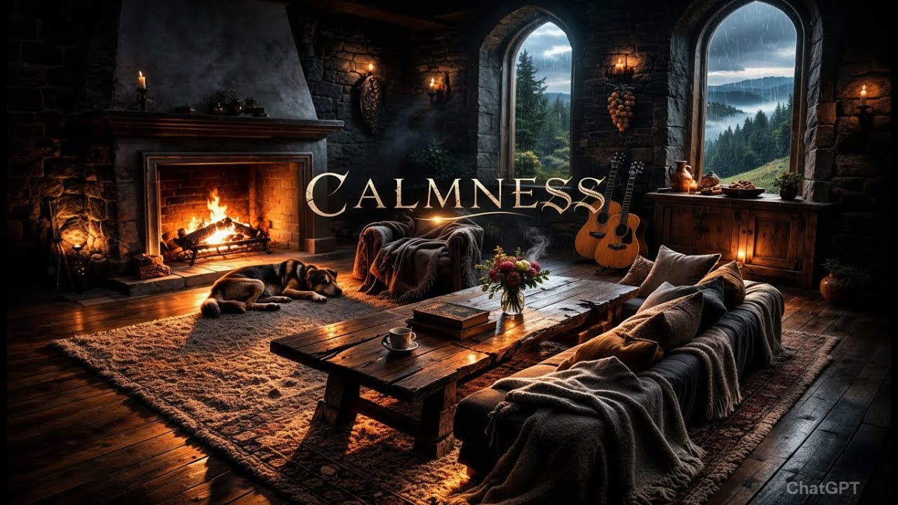 Deep Rain Ambience & Acoustic Guitar for Stress Relief and Sleep