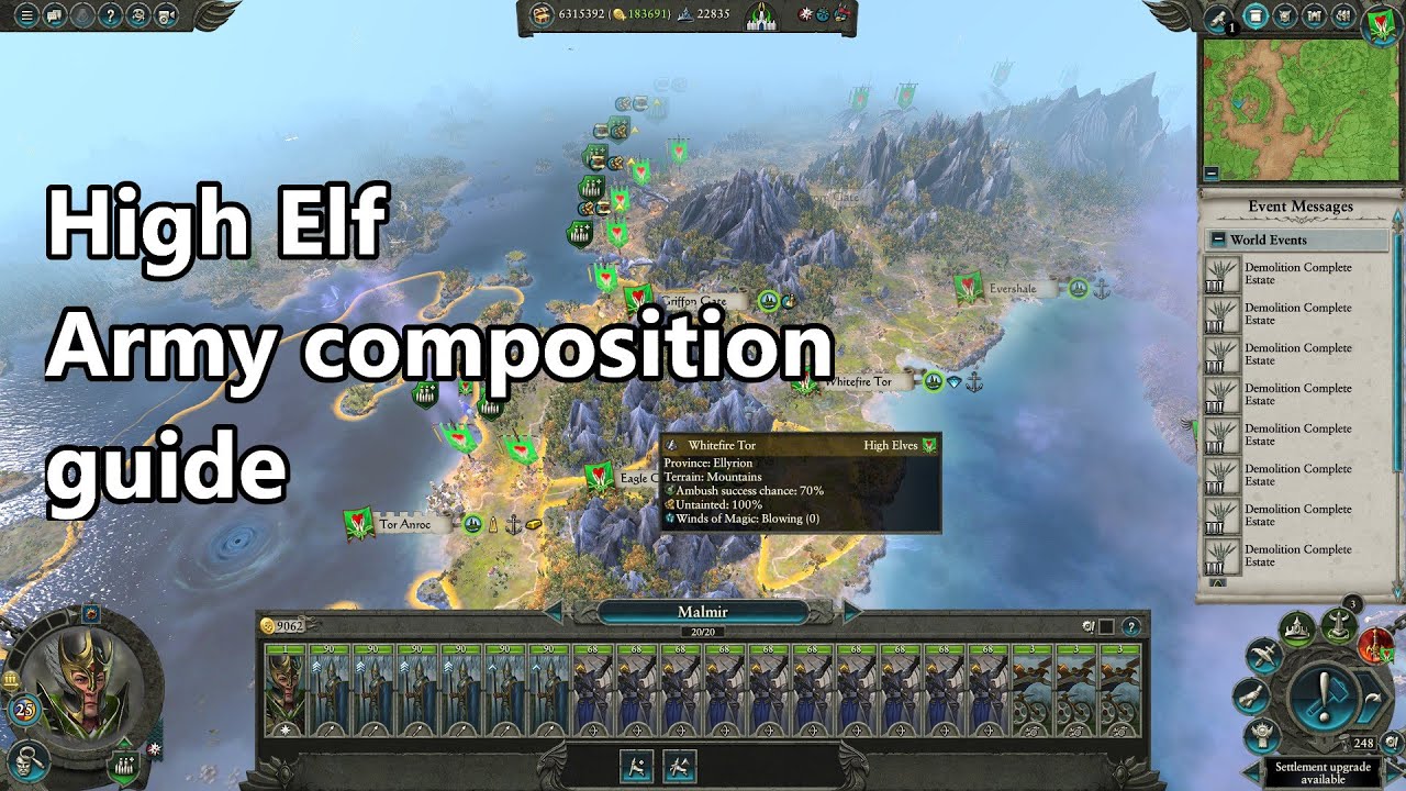 High Elf general army composition guide for campaign (w/DLC) - TW Warhammer II