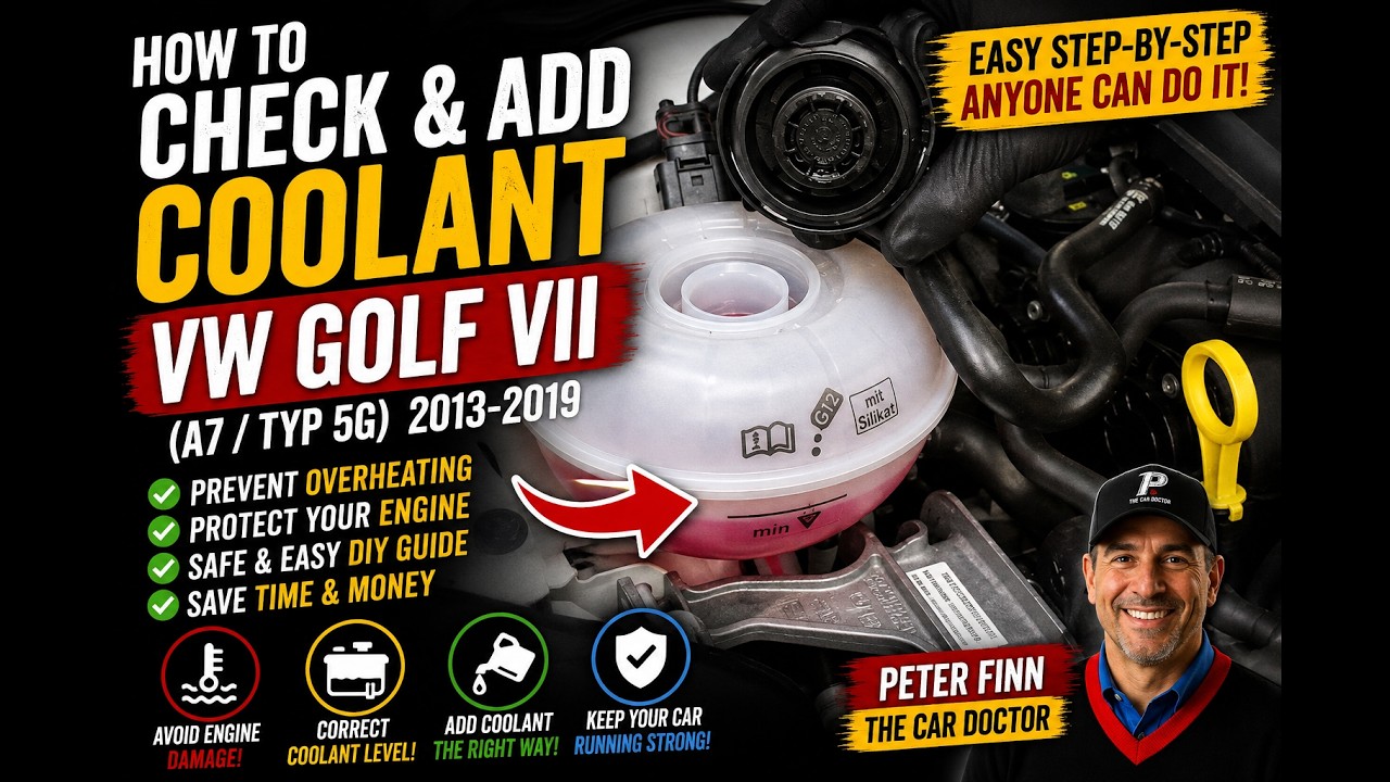 How to check and add coolant. VW Golf VII (A7/Typ 5G).Years 2013 to 2019