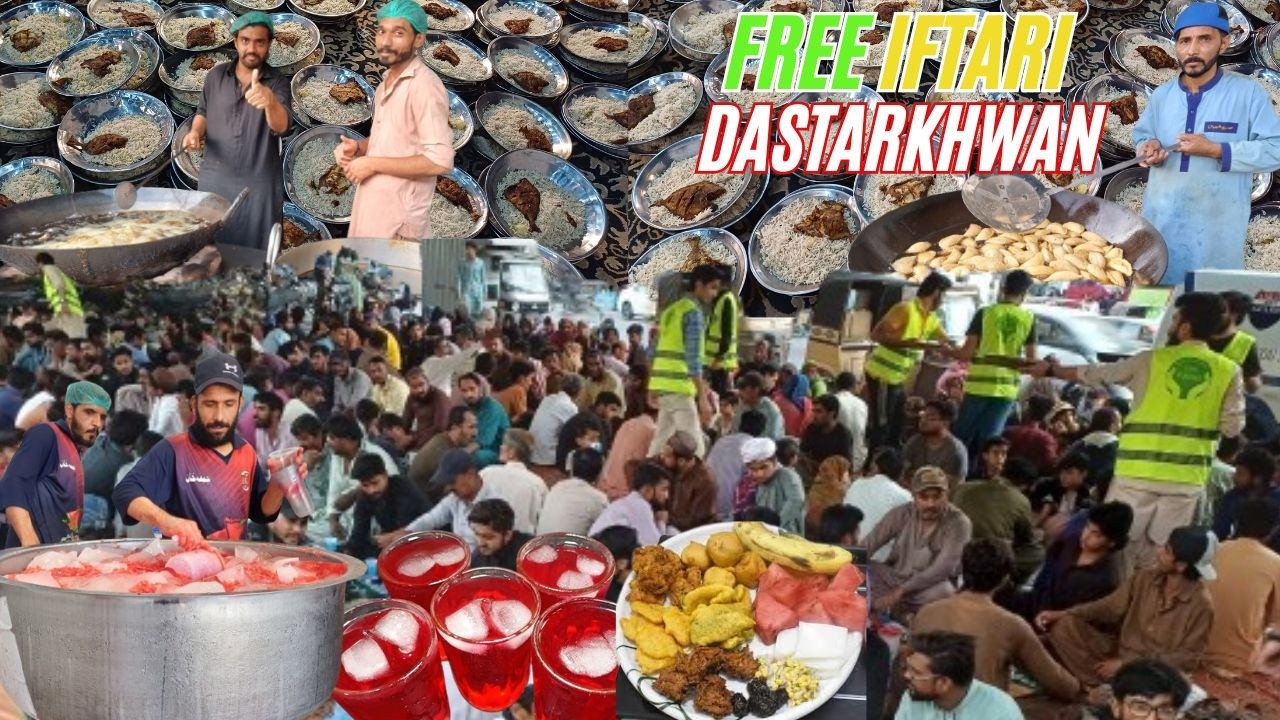 RoadSide Free Food Dastarkhawan in Karachi Ramadan Street Food  Crazy Rush Before Ramadan Iftar Time