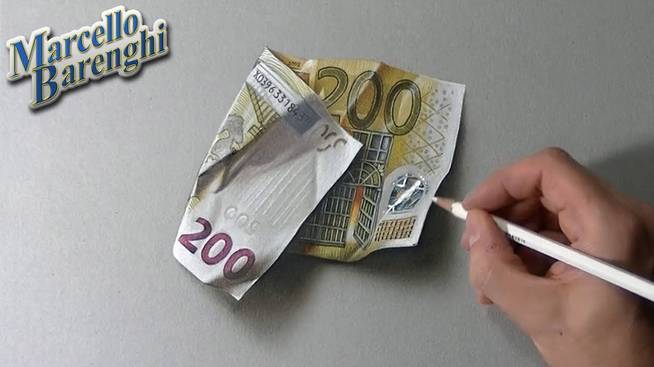How to draw a 200 euro banknote