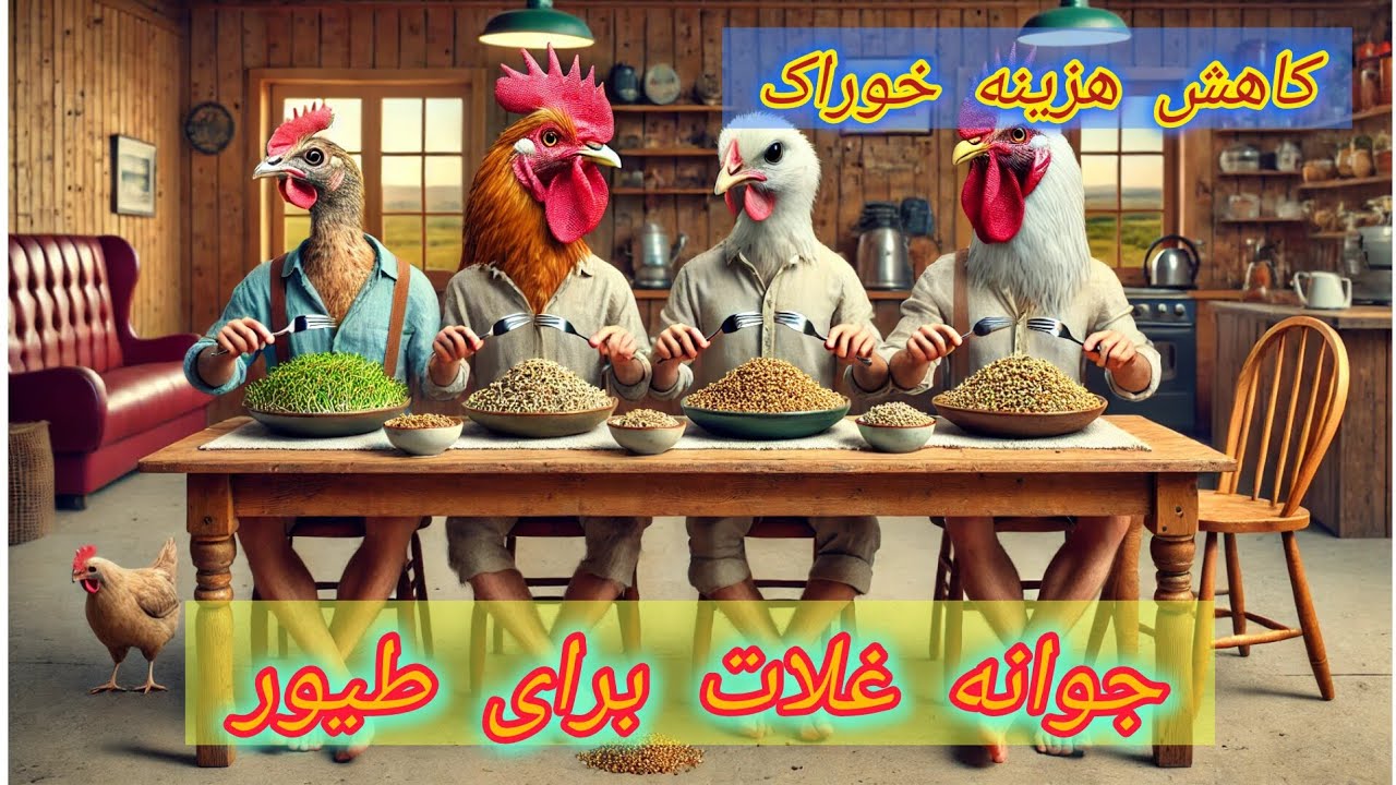 جوانه غلات،خوراک زنده!!!!!! کاهش هزینه جیره با جوانه غلات.سلامتی مرغا رو با جوانه تضمین کن.