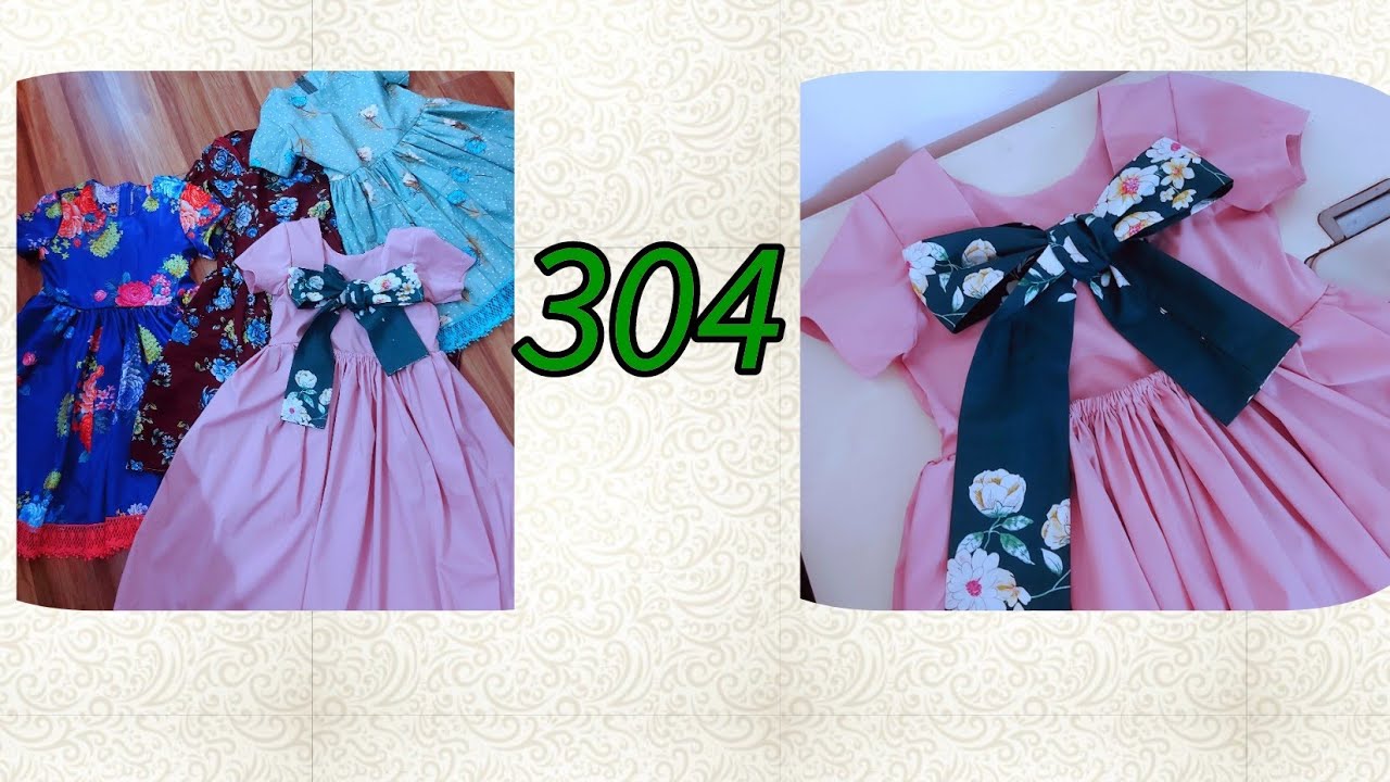 🌻 304 🌻 Cắt may đầm Bé gái đơn giản - Cắt may Mẹ Bống 304