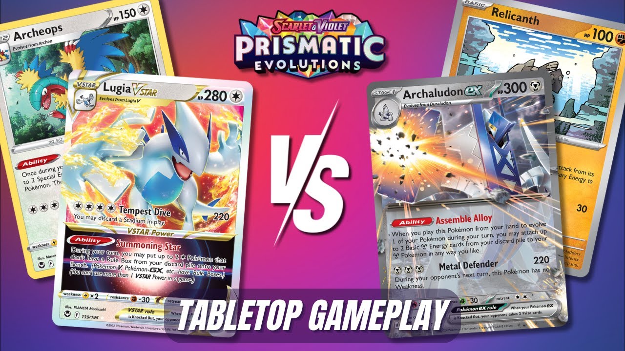 Lugia VSTAR vs Archaludon ex | Pokemon TCG Tabletop Gameplay | Prismatic Evolution