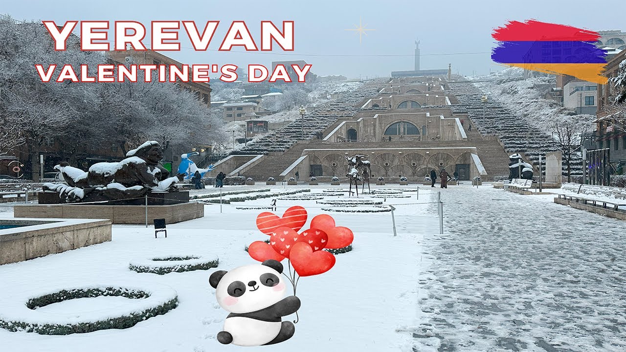 Snowy Yerevan on Valentine’s Day | Yerevan Winter Walking Tour, February 2025