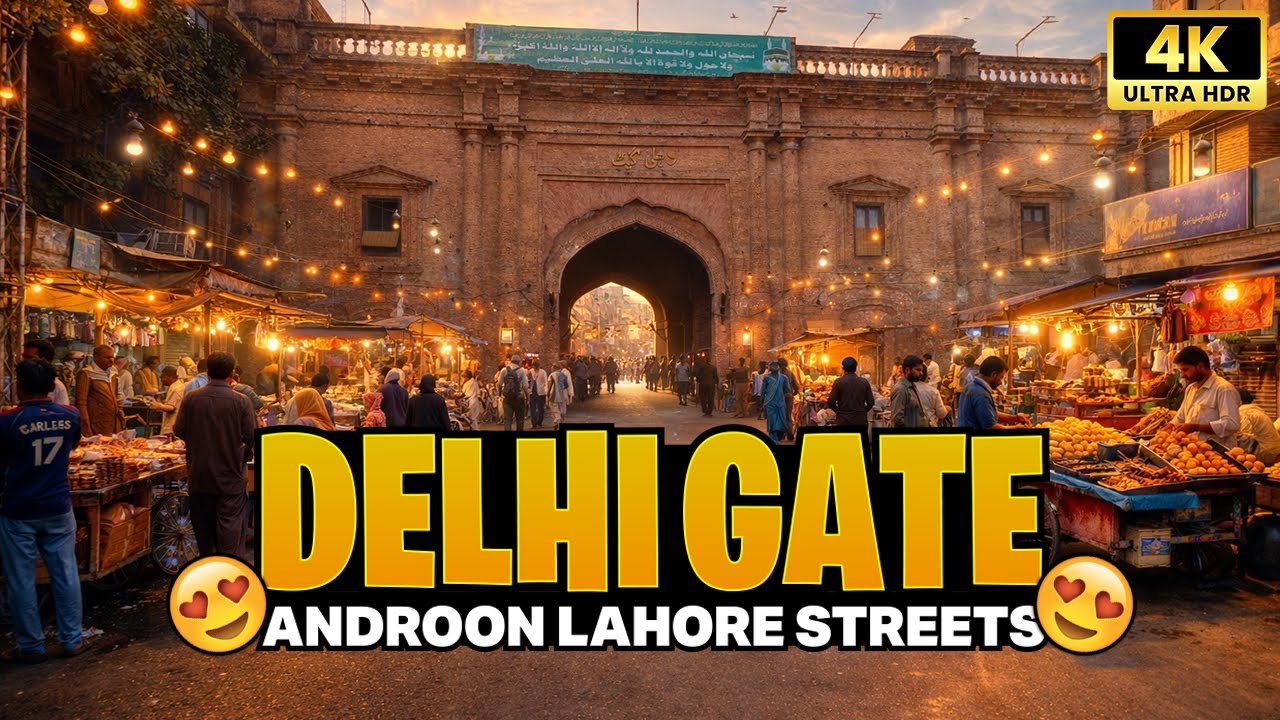 Delhi Gate Lahore 🇵🇰 4K Walk| Androon City Streets & Wazir Khan Mosque | دہلی گیٹ لاہور