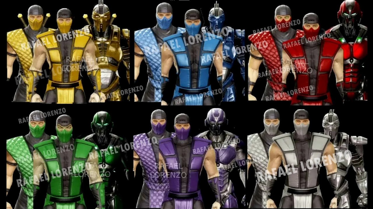 KLASSIC NINJA & CYBER Skin Costume Mortal Kombat SCORPION SUB-ZERO REPTILE ERMAC SMOKE TREMOR MK Mod