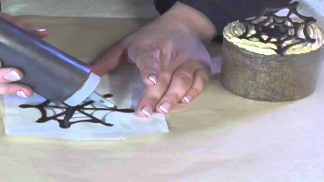 How to make chocolate spiderwebs for cupcakes or cakes